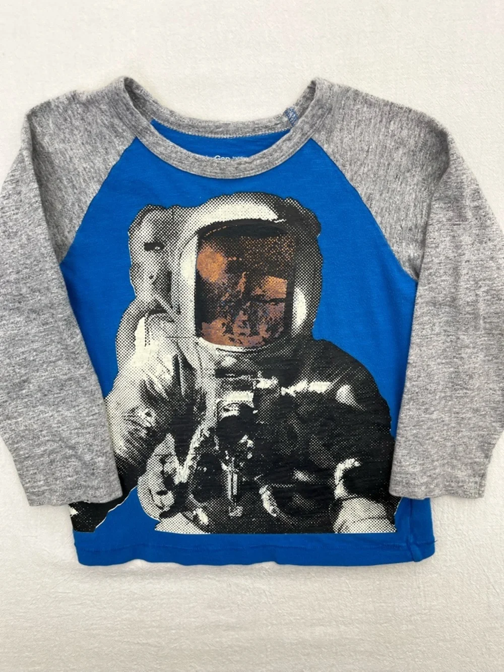 Baby Gap Space Astronaut Shirt Toddler 5T Raglan Graphic Long Sleeve Tee Blue